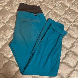 Patagonia Caliza rock climbing pants, bright blue colorway, size 4